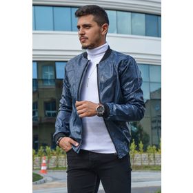 Terapi Men 20K-8100104-01 Lacivert Erkek Deri Ceket