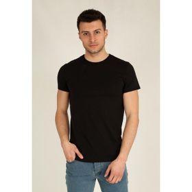 Terapi Men 20Y-3400728-01 Siyah Kısa Kollu Oval Kesim Cepli Erkek T-shirt