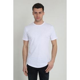 Terapi Men 21K-3400741-01 Beyaz Kısa Kollu Oval Kesim Basic Erkek T-shirt