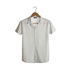 Terapi Men 21Y-4300594-06 Kısa Kollu Pamuklu Desenli Slim Fit Apaş Yaka Erkek Gömlek