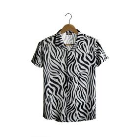 Terapi Men 21Y-4300594-06 Kısa Kollu Pamuklu Desenli Slim Fit Apaş Yaka Erkek Gömlek
