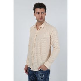 Terapi Men 21Y-4300599 Lila Kalın Dik Çizgili Uzun Kollu Slim Fit Erkek Gömlek