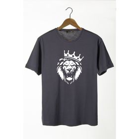 Terapi Men 22Y-3400761-2 Aslan Baskılı Bisiklet Yaka Oversize Rahat Kalıp Basic Erkek T-shirt