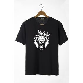 Terapi Men 22Y-3400761-2 Aslan Baskılı Bisiklet Yaka Oversize Rahat Kalıp Basic Erkek T-shirt
