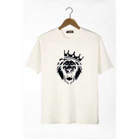 Terapi Men 22Y-3400761-2 Aslan Baskılı Bisiklet Yaka Oversize Rahat Kalıp Basic Erkek T-shirt