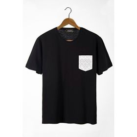 Terapi Men 22Y-3400762-11 Bisiklet Yaka Cepli Oversize Siyah Erkek T-shirt