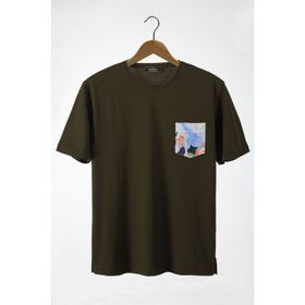 Terapi Men 22Y-3400762-33 Bisiklet Yaka Cepli Oversize Erkek T-shirt
