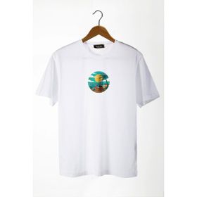 Terapi Men 22Y-3400762-64 Bisiklet Yaka Önü Smiley Baskılı Oversize Beyaz Erkek T-shirt