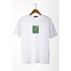 Terapi Men 22Y-3400762-64 Bisiklet Yaka Önü Smiley Baskılı Oversize Beyaz Erkek T-shirt