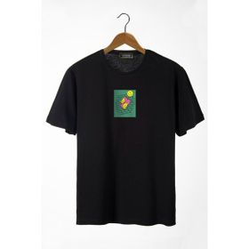 Terapi Men 22Y-3400762-64 Siyah Bisiklet Yaka Önü Smiley Baskılı Oversize Erkek T-shirt