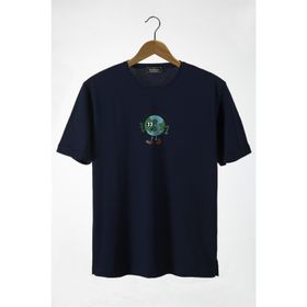 Terapi Men 22Y-3400762-65 Bisiklet Yaka Önü Dünya Baskılı Oversize Erkek T-Shirt