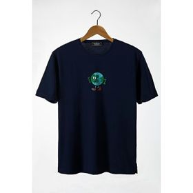 Terapi Men 22Y-3400762-65 Bisiklet Yaka Önü Dünya Baskılı Oversize Erkek T-Shirt