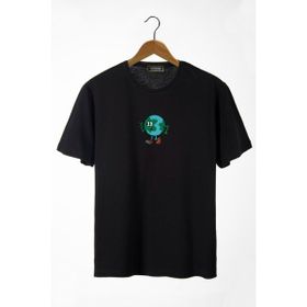 Terapi Men 22Y-3400762-65 Siyah Bisiklet Yaka Önü Dünya Baskılı Oversize Erkek T-Shirt