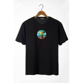 Terapi Men 22Y-3400762-67 Siyah Bisiklet Yaka Önü Scooter Baskılı Oversize Erkek T-shirt