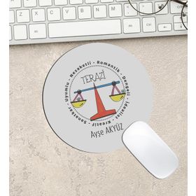 Terazi Burcu Yuvarlak Mouse Pad