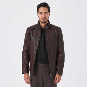 Tergan E23KDM310504-R4W Kahve Erkek Deri Mont
