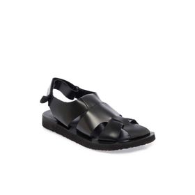 Tergan E24Y1SN56793-A23 Siyah Deri Erkek Sandalet