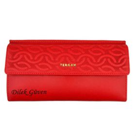 Tergan S1CB00005793-D39 Kırmızı Hakiki Deri Kadın Cüzdanı