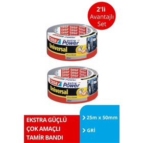 Tesa 25 mm x50 mt Gri 2 Adet Extra Power Universal Duct Bant