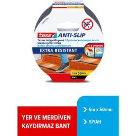 Tesa 5 mt 50 mm Siyah Zemin Güvenliği İçin Kaydırmaz Bant