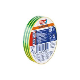 Tesa 53988-00080 Yeşil & Sarı Çizgili Elektrik İzolasyon Bant