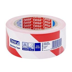 Tesa 60760-00092-15 33 m 50 mm Kırmızı Beyaz Yer İşaretleme İkaz Bandı