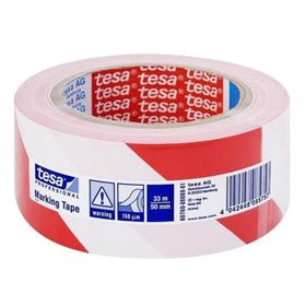 Tesa 60760-00092-15 33 m 50 mm Kırmızı Beyaz Yer İşaretleme İkaz Bandı