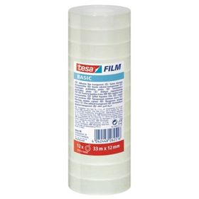 Tesa Basic 12 mm 33 m Şeffaf 12'li Paket Film Bant