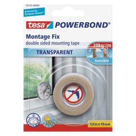 Tesa Köpük Powerbond Şeffaf 1.5 mt 19 mm Montaj Bandı