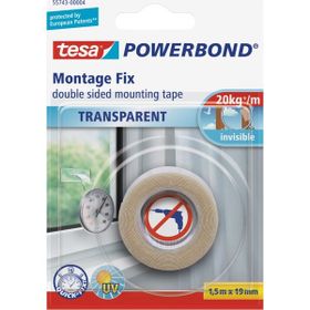 Tesa Köpük Powerbond Şeffaf 1.5 mt 19 mm Montaj Bandı