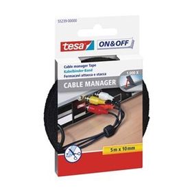 Tesa On&Off 5 mt 10 mm Siyah Kablo Organizatörü