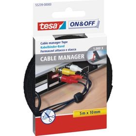 Tesa On&Off 5 mt 10 mm Siyah Kablo Organizatörü