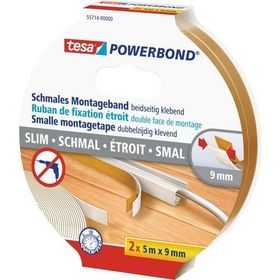 Tesa Powerbond Slim 2 Adet 5 mt 9 mm Köpük Montaj Bandı
