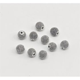 Tesbih Sakarya 8 mm Küre Kesim Boş Nokta Desenli Yuvarlak Metal Boncuk Tesbih