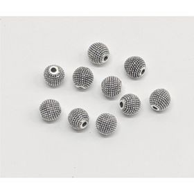 Tesbih Sakarya 8 mm Küre Kesim Boş Nokta Desenli Yuvarlak Metal Boncuk Tesbih