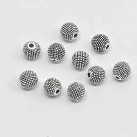 Tesbih Sakarya 8 mm Küre Kesim Boş Nokta Desenli Yuvarlak Metal Boncuk Tesbih