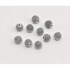 Tesbih Sakarya 8 mm Küre Kesim Boş Nokta Desenli Yuvarlak Metal Boncuk Tesbih