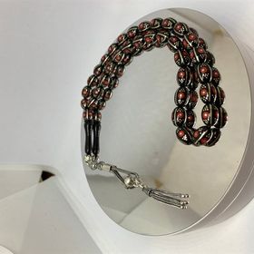 Tesbih TSBH0149HK 925 Ayar Gümüş Püsküllü Oltu Tesbih