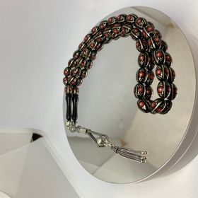 Tesbih TSBH0149HK 925 Ayar Gümüş Püsküllü Oltu Tesbih