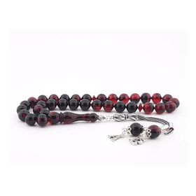 Tesbihane 925 Ayar Gümüş Püsküllü Kişiye Özel Harf Yazılı Sarı Ateş Kehribar Tesbih