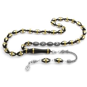 Tesbihane 925 Ayar Gümüş Püsküllü Pirinç Sarmal Arpa Kesim Gümüş İsim Yazılı Beyaz Mine Dolgulu Kuka Tesbih