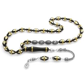 Tesbihane 925 Ayar Gümüş Püsküllü Pirinç Sarmal Arpa Kesim Gümüş İsim Yazılı Beyaz Mine Dolgulu Kuka Tesbih