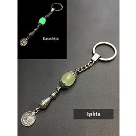 Tesbihkenti Karanlıkta Parlayan Kedi Gözü Anahtarlık