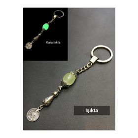Tesbihkenti Karanlıkta Parlayan Kedi Gözü Anahtarlık