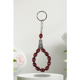 Tesbihkenti Koyu Bordo Tesbih Anahtarlık