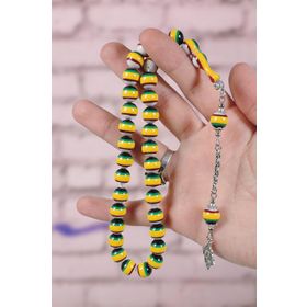 Tesbihkenti Sarı Renk Küre Tane Sürmeli Model Toz Kehribar Tesbih