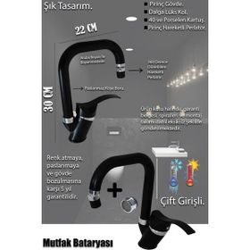 Tesitay Mutfak Lavabo Banyo Bataryası Robot Duş Takımı Siyah Armatür Banyo Seti