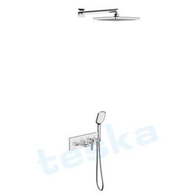 Teska Life Beyaz Camlı Üç Yönlü Yatay Ankastre Banyo Bataryası