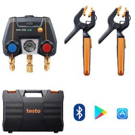 Testo 550i Uygulama Kontrollü Bluetooh ve 2 Yollu Valf Bloğuna Sahip Dijital Manifold