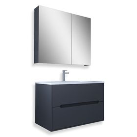 Teta Antrasit Madrıd 65 cm Mdf Banyo Dolabı Seti